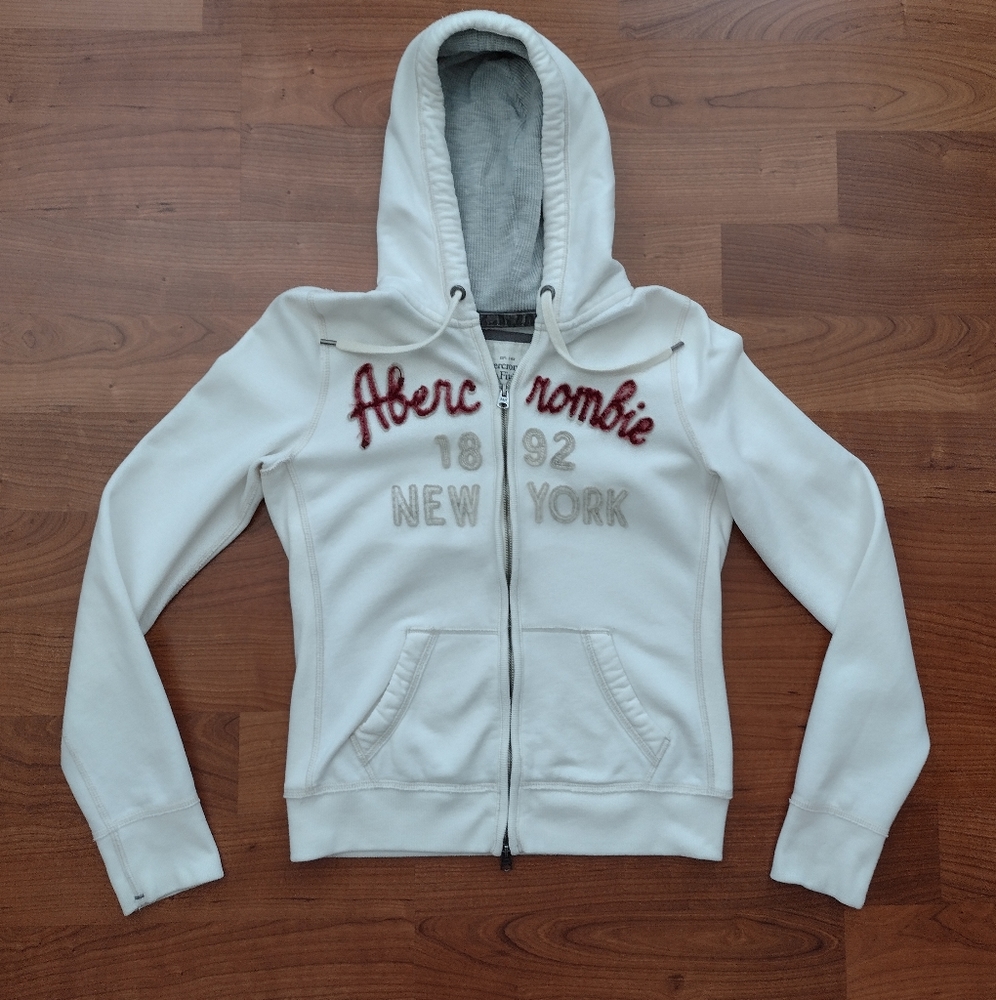 Abercrombie and Fitch Hoodie Full Zip Distressed Vintage Sweatshirt